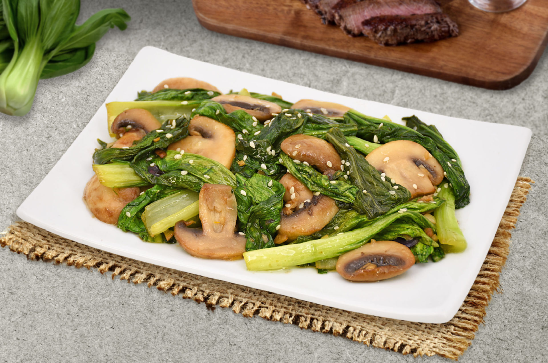 Ajinomoto Sauteed Bok Choy And Mushrooms Ajinomoto